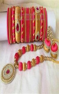 Silk Thread jewellery set with bangeles