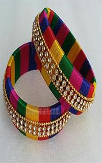 Silk Threaded Multi Color Bangels