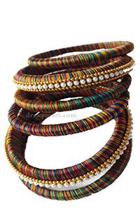 Silk Threaded Multy Coloured Bangels Set