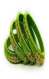 Silk Threaded Bangles Set