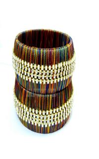 Silk Thread Multi color Bangles