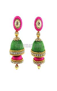 Silk Threaded Double Jhumka Earring