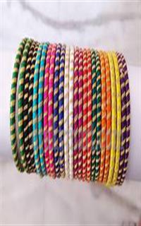 Silk Threaded Multy Coloured Bangels Set