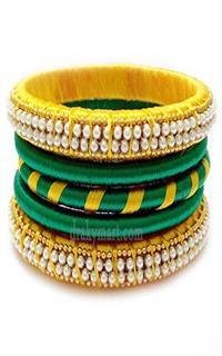 Silk Threaded Bangels Set