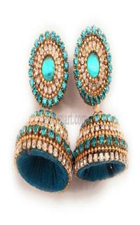 Silk Threaded Jumka Earrings