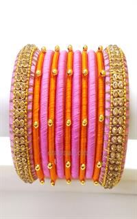 Silk Threaded Multy Coloured Bangels Set