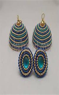 Silk threaded Stones,Beads Earrings