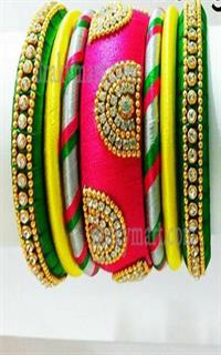 Silk Thread Bangles Set