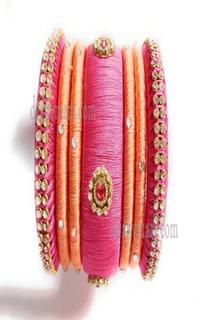 Silk Thread Bangles Set
