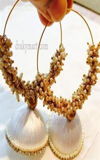 Silk Threaded Jhumka Earrings