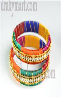 Silk Threaded Multy Coloured Bangels Set
