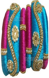 Silk Thread Bangles Set