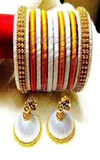 Silk Threaded Bangels Set with Jumka