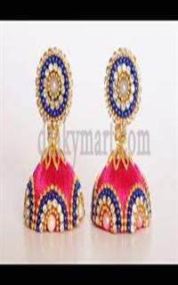 Silk Threaded Jhumka Earrings