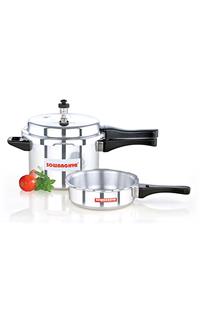 Sowbaghya 5 Lit Elite Induction Base ALU Pressure Cooker & Pan