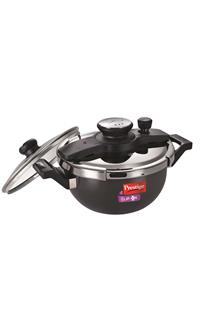 Prestige Clip On Aluminum KADAI Pressure Cooker with Glass Lid