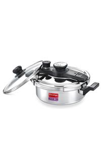 Prestige Clip ON Essential Aluminium 3 Lit Pressure Cooker with Glass Lid