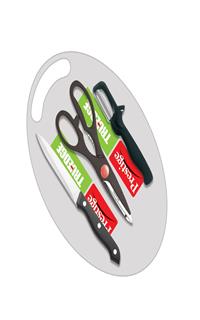 Prestige Tru-Edge Kitchen Knife Set with Cutting Board (3Pcs Set)