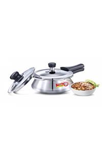 Prestige Deluxe Alpha Stainless Steel Handi 1.5 Litres Pressure Cooker with Glass Lid