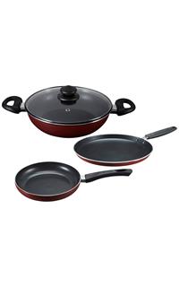 Prestige Omega Deluxe Induction Base Non-Stick Kitchen Set, 3-Pieces