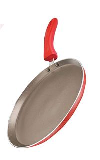 Prestige Omega Gold Induction Base Non-Stick Aluminum Omni Tawa, 260 mm, Metallic Red